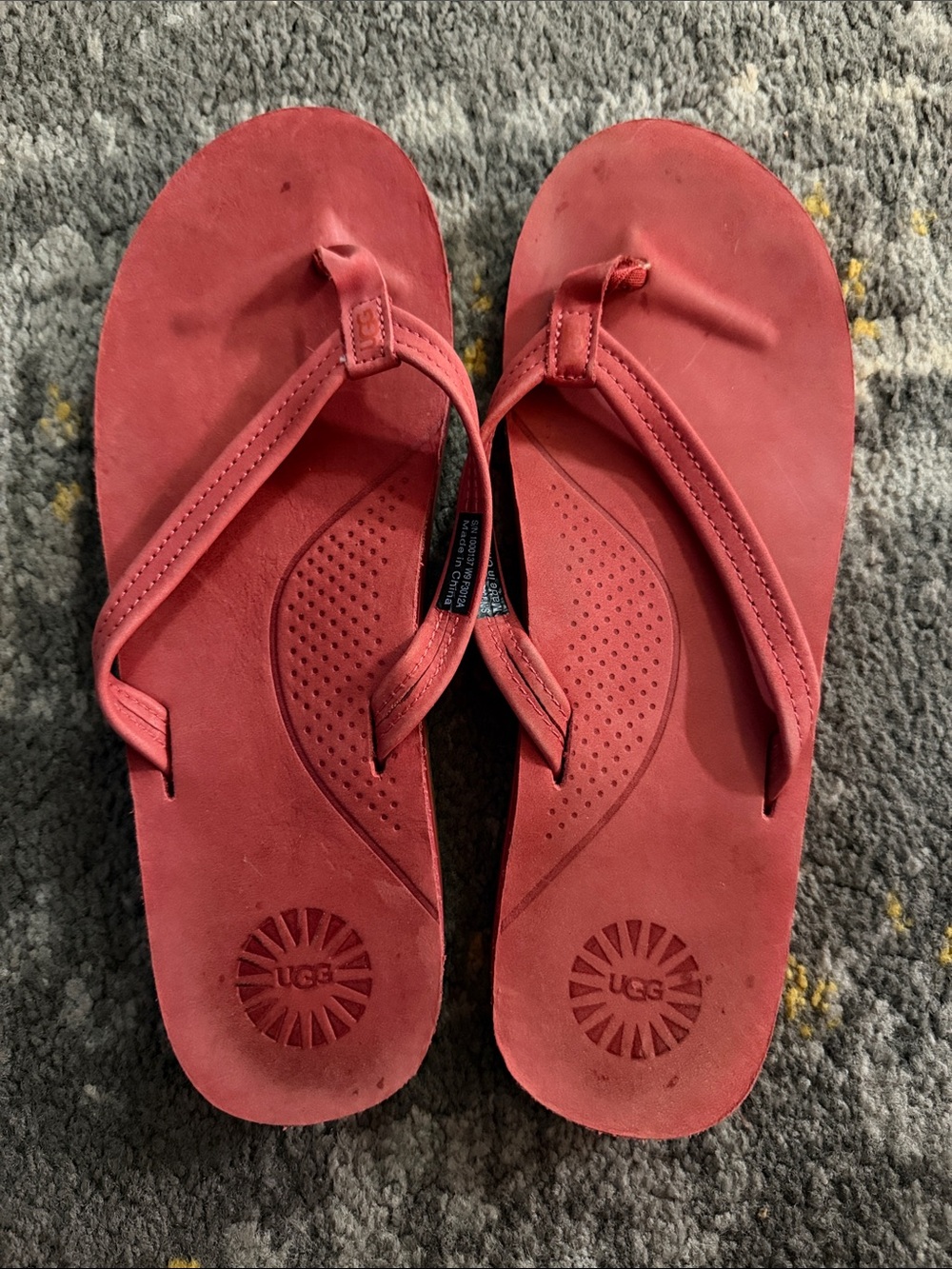 UGG Kayla Red Flip Flop Sandals